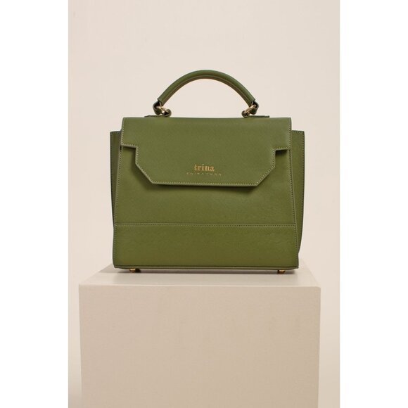 Trina Turk Bal Harbor Top Handle Satchel Pesto - Picture 1 of 5